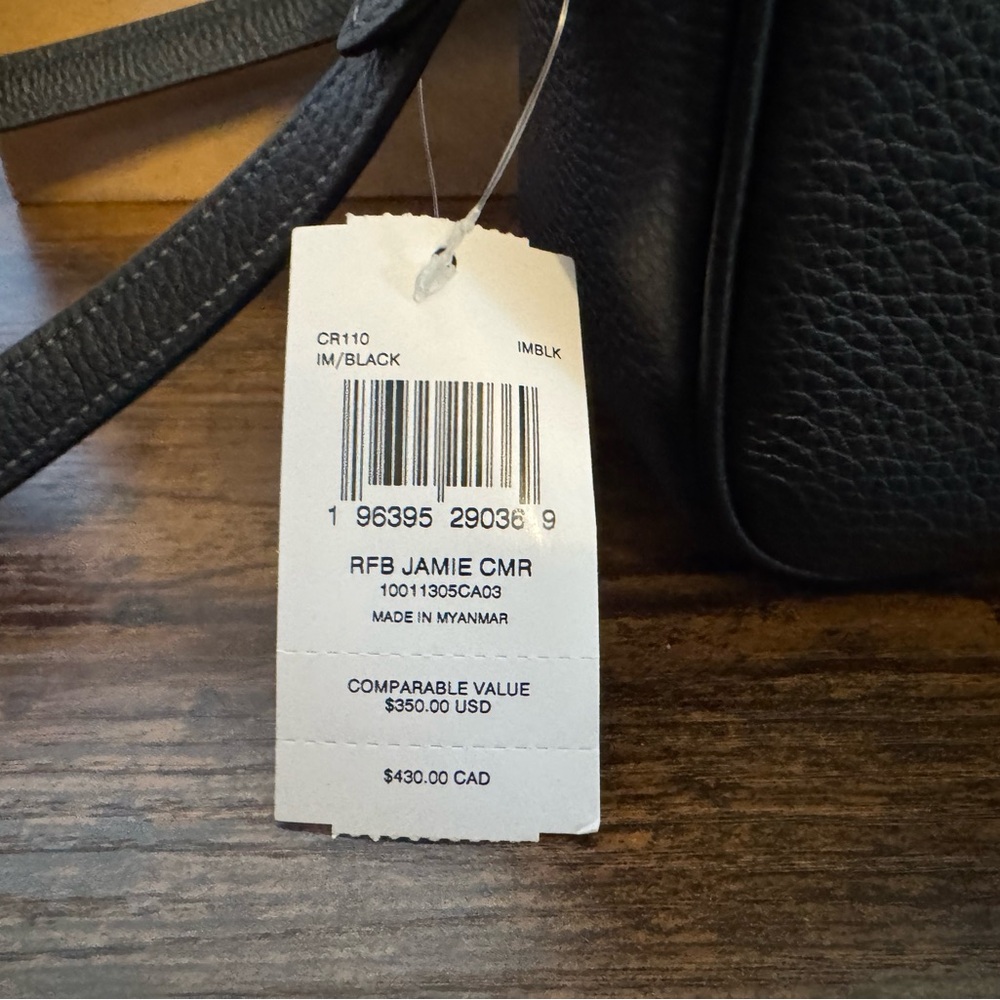 NWT Coach Jamie Black Leather Camera Crossbody bag - Picture 3 of 11